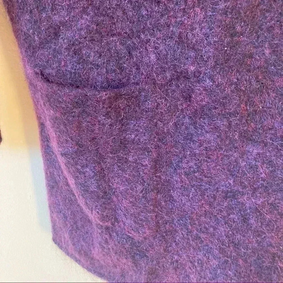 Eileen Fisher superkid  mohair purpl open cardigan - Picture 6 of 6